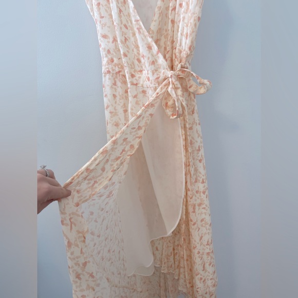 NWOT ECRU Nyongo Ruffle Wrap Tank Floral Dress in peach - size 6 - Picture 5 of 10